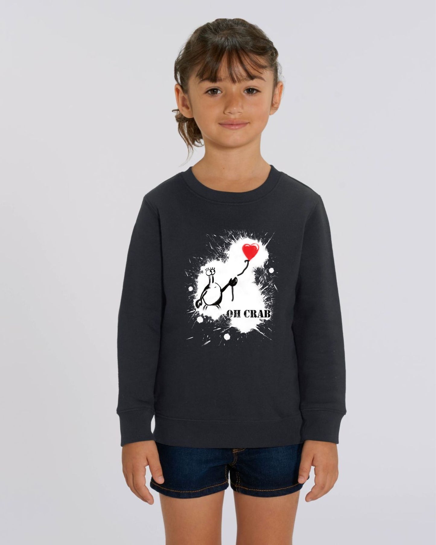 Kids Sweatshirt Oh Crab - Incrabible Est. 2021- Black